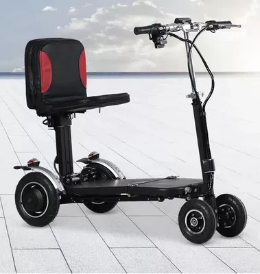Mobility Scooter, Airplane Travel, Elderly – Qatlanan elektrik velosipedlər - manual-folding-four-wheel-model-black