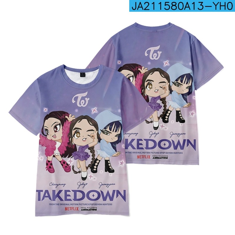 3D新品电影  K-POP 猎魔女团  印花短袖T恤印花成人童装夏季|undefined