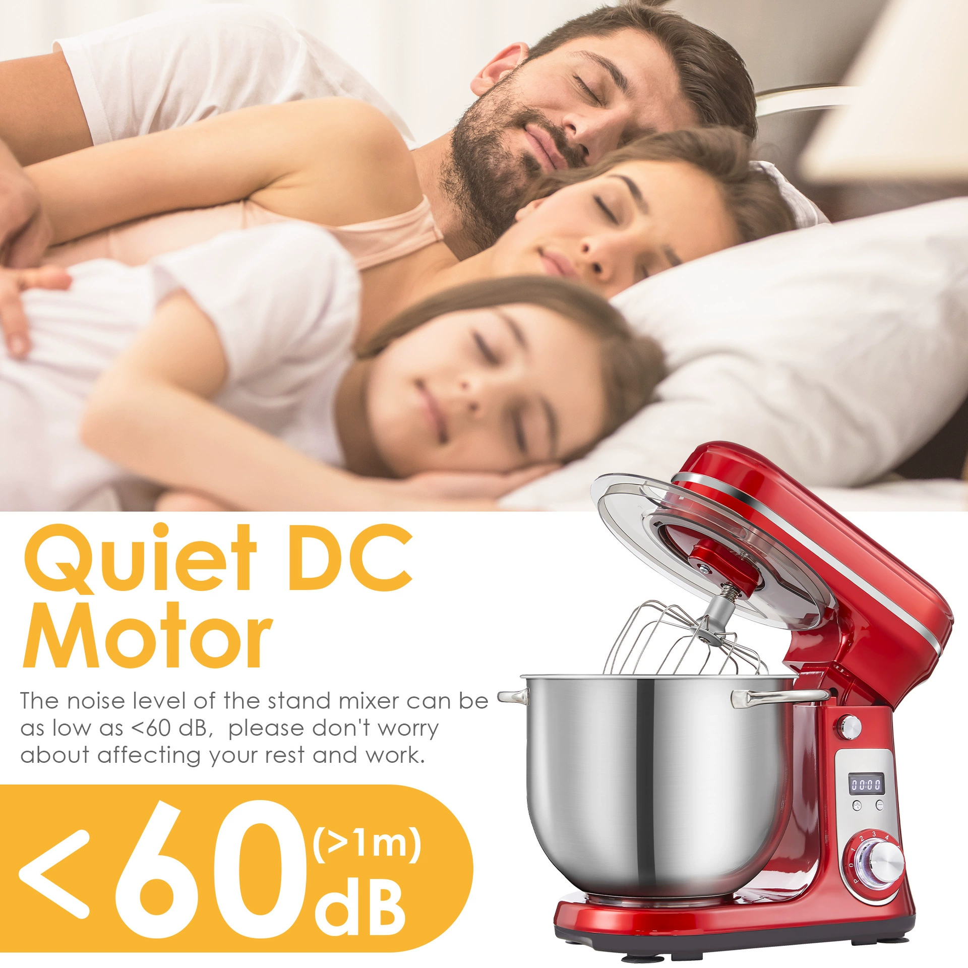 Миксер-станок BioloMix BM-601, миска из нержавеющей стали на 6 л, 1200 Вт DC-мотор, LED таймер