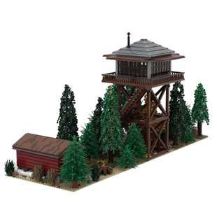 Building Blocks Cross-Border Moc-81201 Fire Lookout Tower 3957 Particle Number Toys Christmas Gift