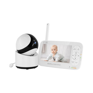 5inch Wireless Hd Visual Baby Monitor Digital Monitor Intercom Room Temperature Detection Night Vision Ptz Rotation