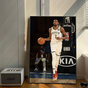 nba摆画海报男孩宿舍墙面挂画装饰画球星壁画篮球杜兰特海报房间-阿里巴巴