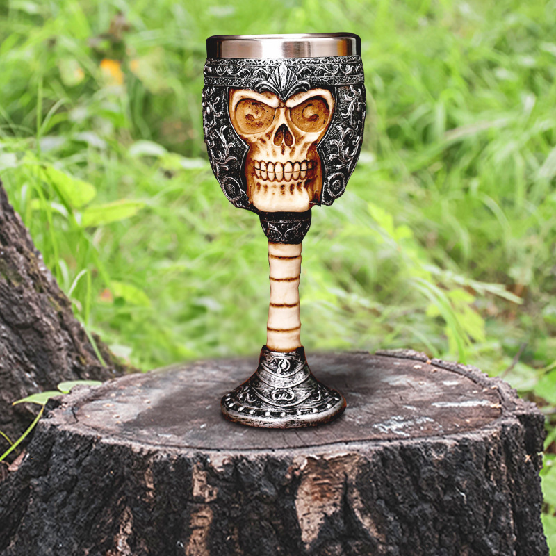 Cráneo de la personalidad antigua Copa de vino Ghost Head copa de whisky de acero inoxidable copa de vino creativo taza de la barra