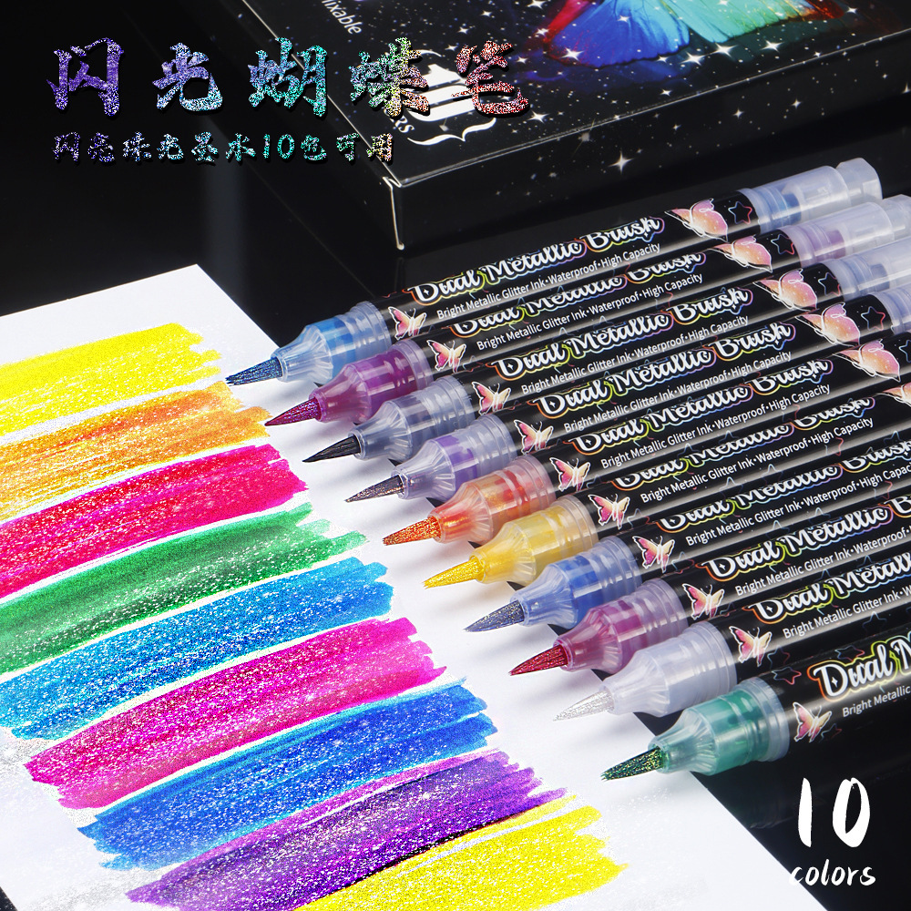 Resaltador de color de cabeza suave, marcador de pintura de arte de estudiante, bolígrafo de alto brillo, presione el bolígrafo Xiuli, marcador al por mayor