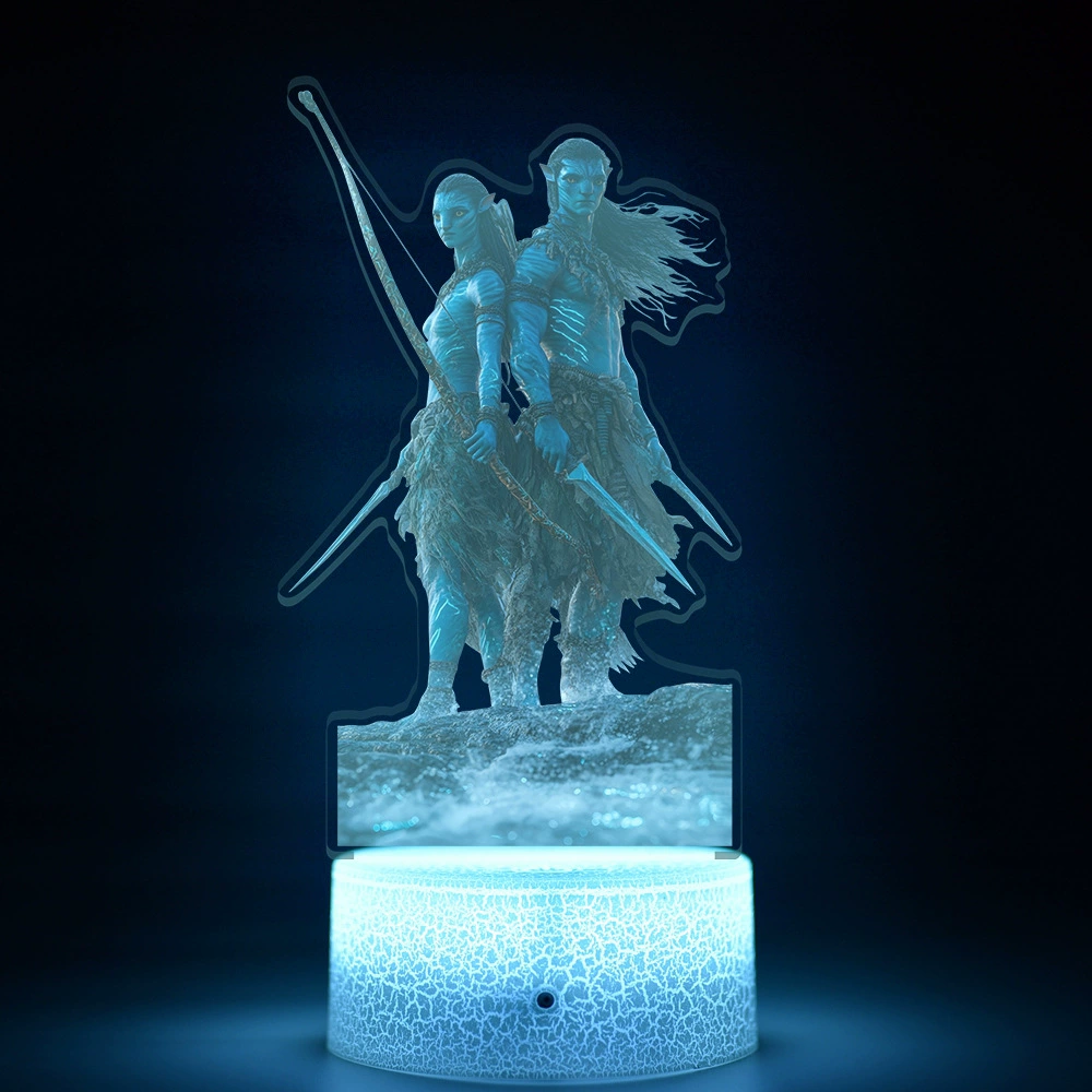 Акриловый LED-ночник Avatar 3 «Огонь и Пепел», 16 цветов, сенсорная подставка, 20,5×14,5×6 см