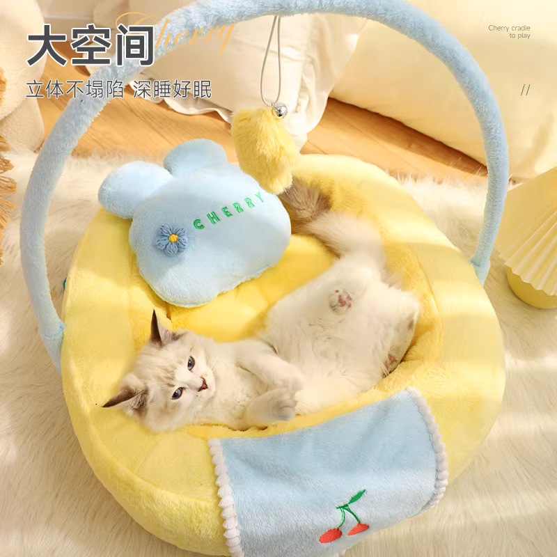 Nido de gato invierno cálido gato dormir nido joven Four Seasons universal semicerrado invierno Internet celebridad cama del gato cama del animal doméstico