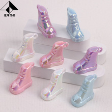 亚克力实色仿马贝电镀UV炫彩吊孔靴子DIY钥匙扣挂件吊坠饰品配件