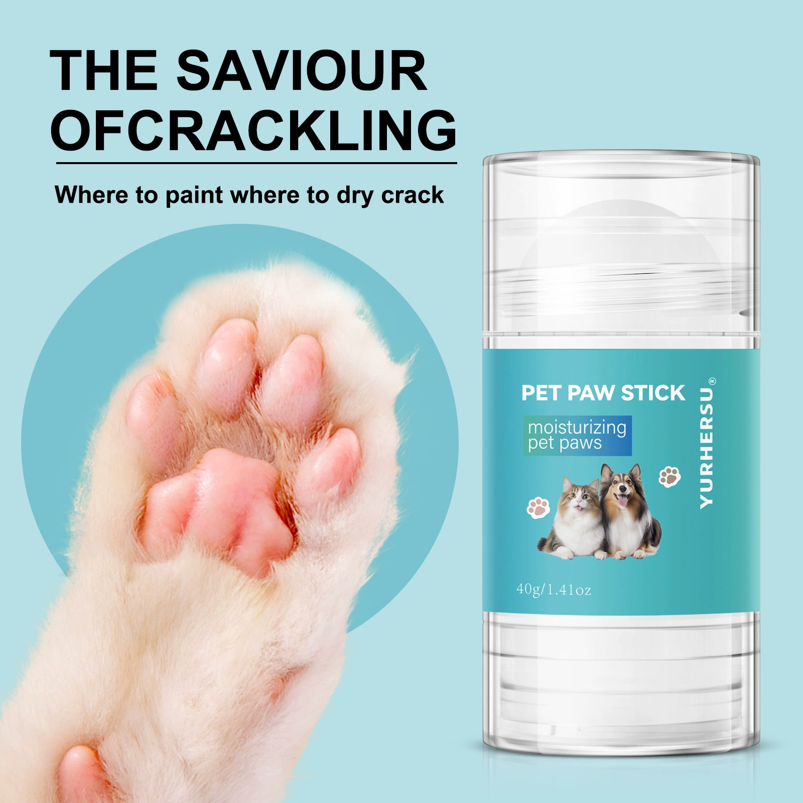 YURHERSU увлажняющий крем для лап для домашних животных, крем для ухода за лапами против сухости, растрескивания лап, крем для ухода за подушечками для собак и кошек