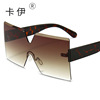 The new frameless cut -cut sideline sunglasses connect the personality wind mirror frame multi -color colorful cross -border supply sung 7321