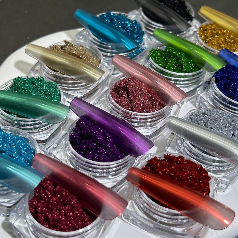 Super bright silver magic mirror powder nail fairy moonlight powder aurora powder mirror flour cross-border e-commerce nail salon