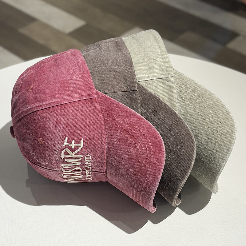 Primavera y otoño pareja coreana estilo de moda callejera letras sombrero de béisbol mujer lavado con agua suave mostrando cara pequeña sombrero de lengua de pato versátil hombre