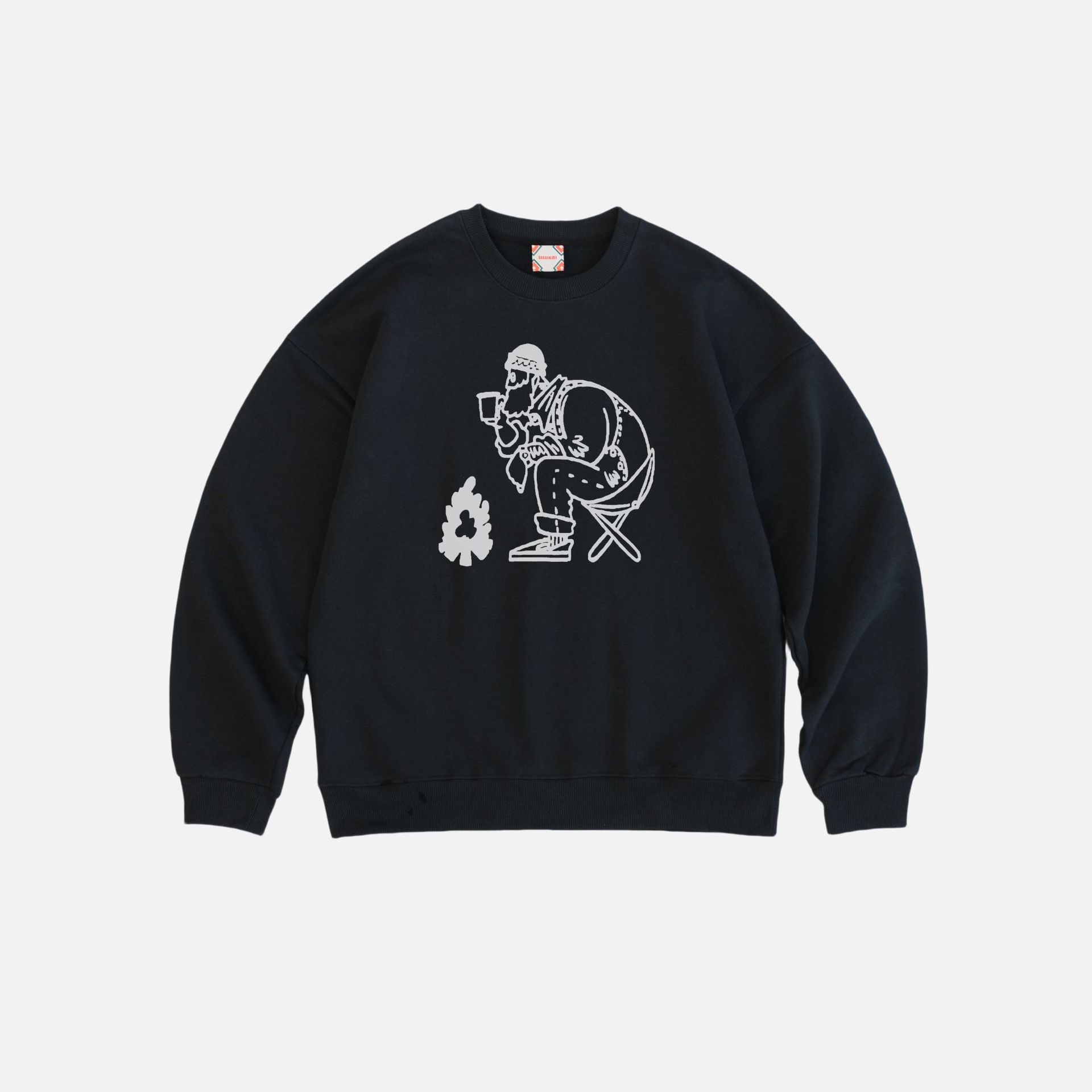 MAMINQIN城市户外露营风印花卫衣男女vintage复古圆领套头衫长袖Y