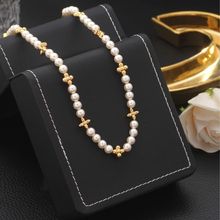 《高版本不掉色18k金厚度0.05+电泳+抛数++4》四叶草串珠项链