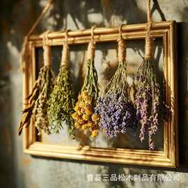 跨境木质干花收纳架餐厅氛围感装饰植物标本干花展示框花卉展示架