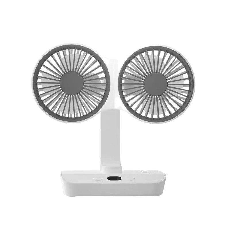 USBサイレントシェイクヘッドデスクトップサイレント寮多機能一人用小型ファンハーフファン360回転双頭|undefined