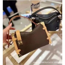 特级MB原厂皮芯片版软盒子包 谷爱凌同款 side trunk老花斜跨女包