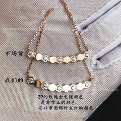 尚美蜂巢项链女纯银轻奢小众镀18K玫瑰金小蛮腰高级感蜂窝锁骨链