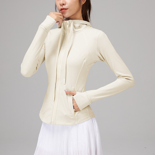 Lulu Yoga Hooded Sweatshirt Def*ne Jacket, Double-Sided Fleece Slim Fitness Breathable Women's Exercise Jacket