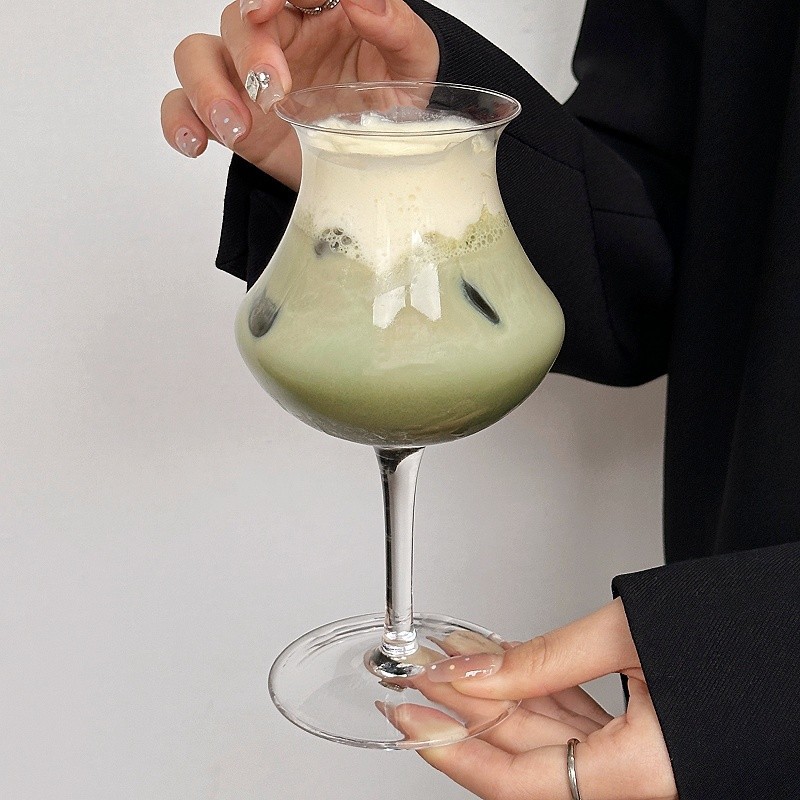 Retro ins ventilación boca boca boca especial taza de bebida de hielo alto cristal americano taza de café latte taza de cóctel personalizada