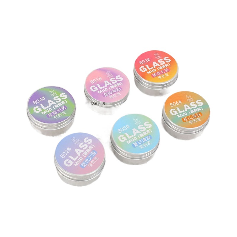 B Le Jia caja de aluminio camaleón barro de vidrio líquido color arco iris juguetes de decoloración