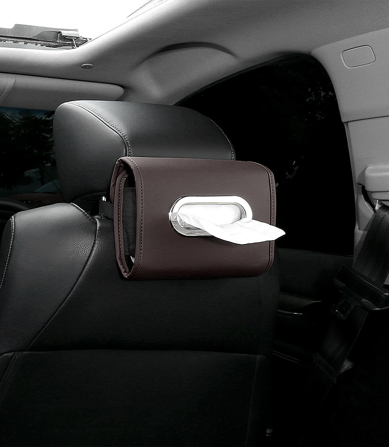 Cross-Border Car Tissue Box, Hanging Tissue Dispenser, Car Seat Back Tissue Box, Car Armrest Box Tissue Storage Bag