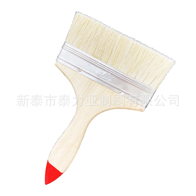 Mango de madera cepillo de pintura de cabeza roja cepillo de cerdas cepillo de barbacoa industrial impermeable limpieza cepillo marino al por mayor todo tipo de cepillos pequeños