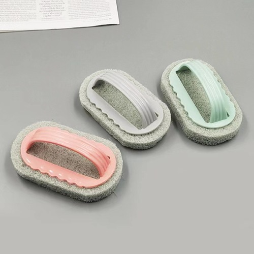 创意家用清洁刷厨房洗锅洗碗带手柄塑料刷子浴室瓷砖刷去污海绵擦