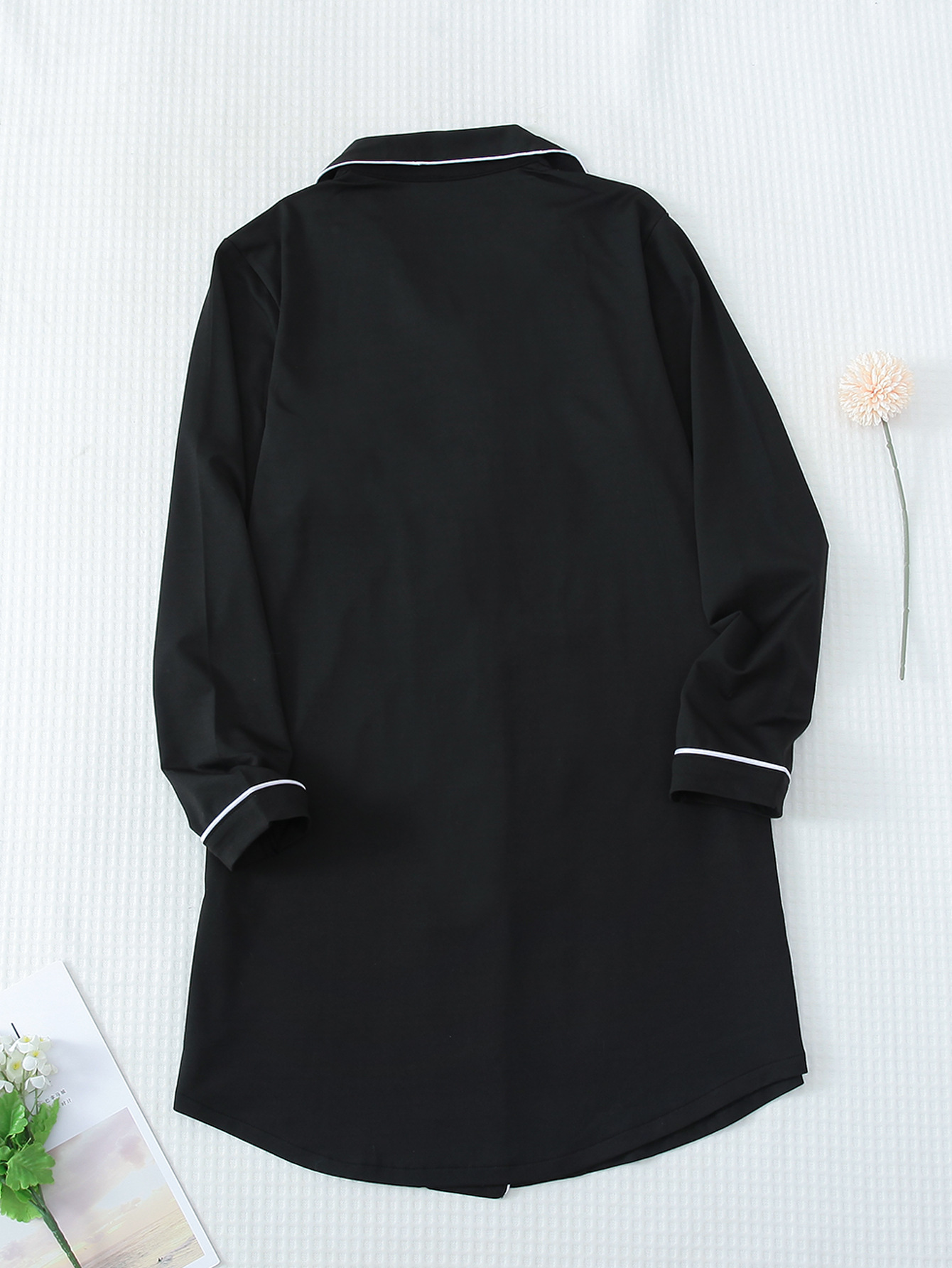 Bata de dormir mujer manga larga en seda elegante y cómoda_voghion.com
