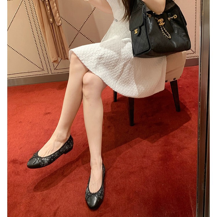 葡萄妈同款现货~ 经典通勤百搭拼接小圆头蝴蝶结低跟小香风单鞋女|undefined
