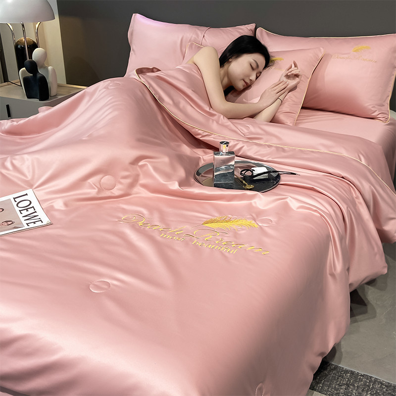 アイスシルクサマーキルト、夏用エアコンキルト、学生寮用4点セット、夏用クールキルト、家庭用夏用冷却シルクキルト|undefined