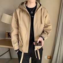 外套男士春秋季2024新款潮流春装连帽工装夹克男装休闲上衣服潮牌