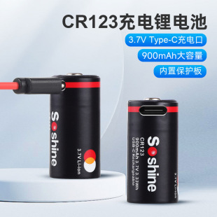 Soshine CR123USB����늳�3.7V 900mAh16340��׼�����C���F��