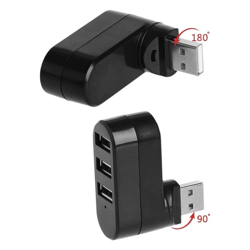 Завод в наличии вращающийся разветвитель USB2.0 HUB 3 порта Mini HUB 3 порта док-станция USB 2,0