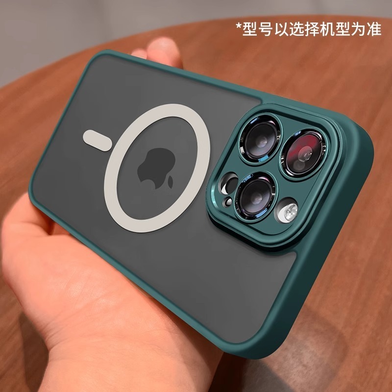 iPhone17、Apple 14Promax、磁気吸着式透明つや消し15対応、レンズフィルム付きフルカバー保護ケース|undefined