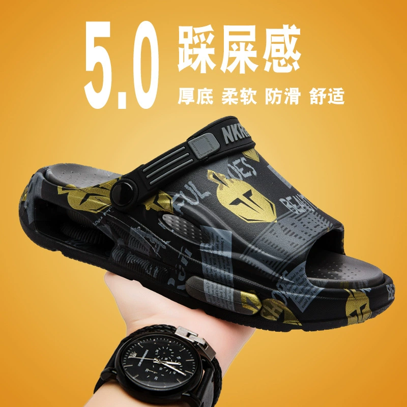 Мужские летние тапочки 2025 года, новая модель, нескользящие, на толстой подошве, для улицы, вождения и пляжа.