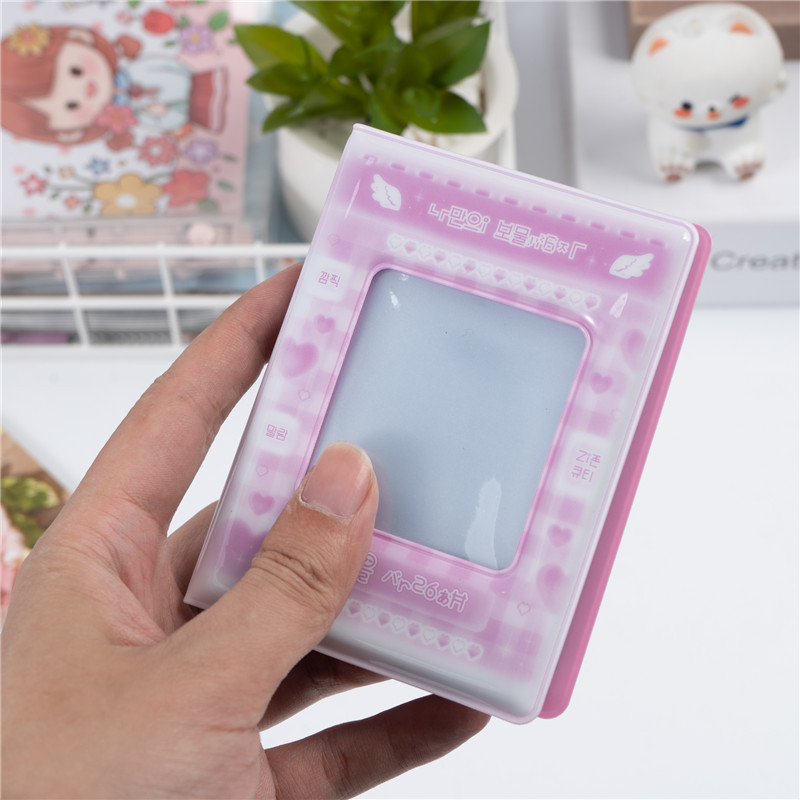 Heart Shape Pattern 3-inch Photo Album  Mini Storage Book Mini Mini Card Favorites Insert Postcard Commemorative