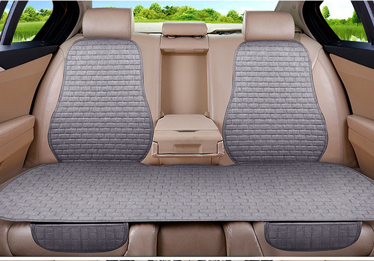 Neutral Car Seat Cushion Four-Season Single-Piece Three-Piece Set Free of Binding Non-Slip Breathable Seat Cushion Seat Cover Linen Brick Seat Cushion
