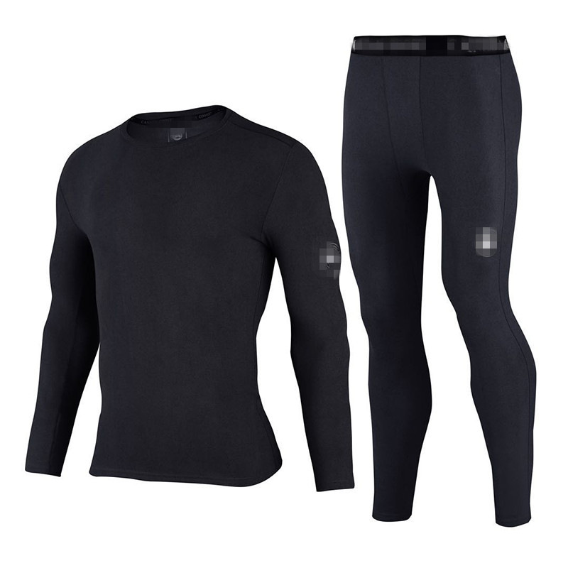 Outdoor New Fleece Thermal Underwear suit fleece-lined Base Tight Sports Autumn Clothes Autumn Trousers Riding Men's Autumn and Winter