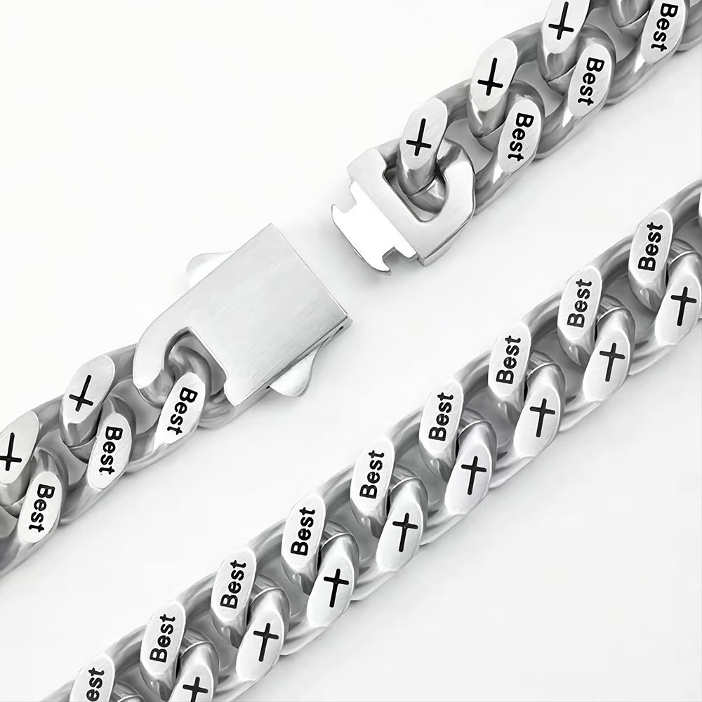 Men's Cuban Link Bracelet Stainless Steel Waterproof Jewellery_voghion.com