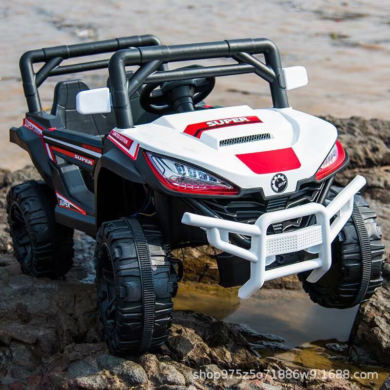 Bebé Coche eléctrico para niños Coche de juguete de control remoto de cuatro ruedas Niños para niños y niñas asiento de bebé columpio vehículo todoterreno con tracción en las cuatro ruedas