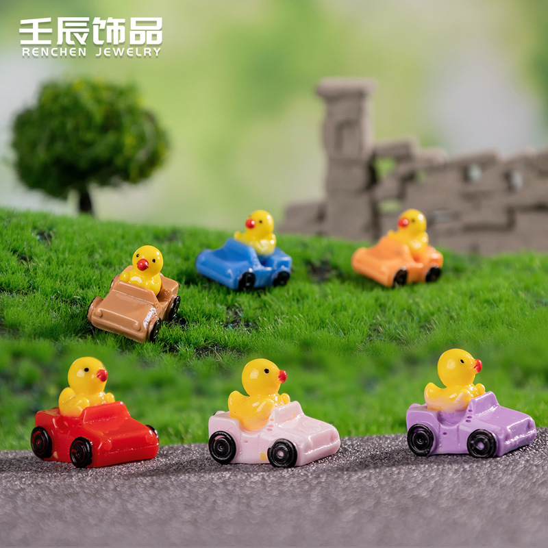 微景観コケ園芸造景アヒル自動車diy樹脂工芸装飾品部品車載小物|undefined