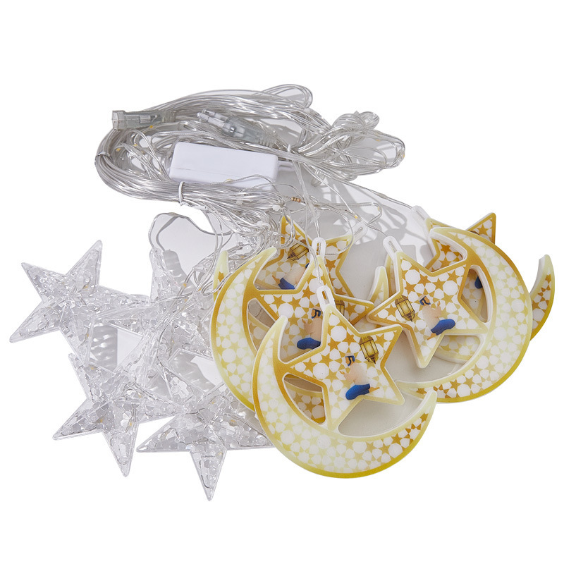 Luces LED de cadena, luces de cortina de estrellas y luna, nuevo producto, luces populares, decoración de ambiente para habitaciones, luces navideñas, fabricante, venta al por mayor