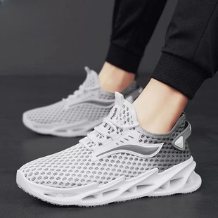 2024 Summer New Men's Shoes Sports Casual Shoes Spring and Autumn Single-layer Shoes Breathable Mesh Shoes Soft Sole Mesh All-match Work Shoes
