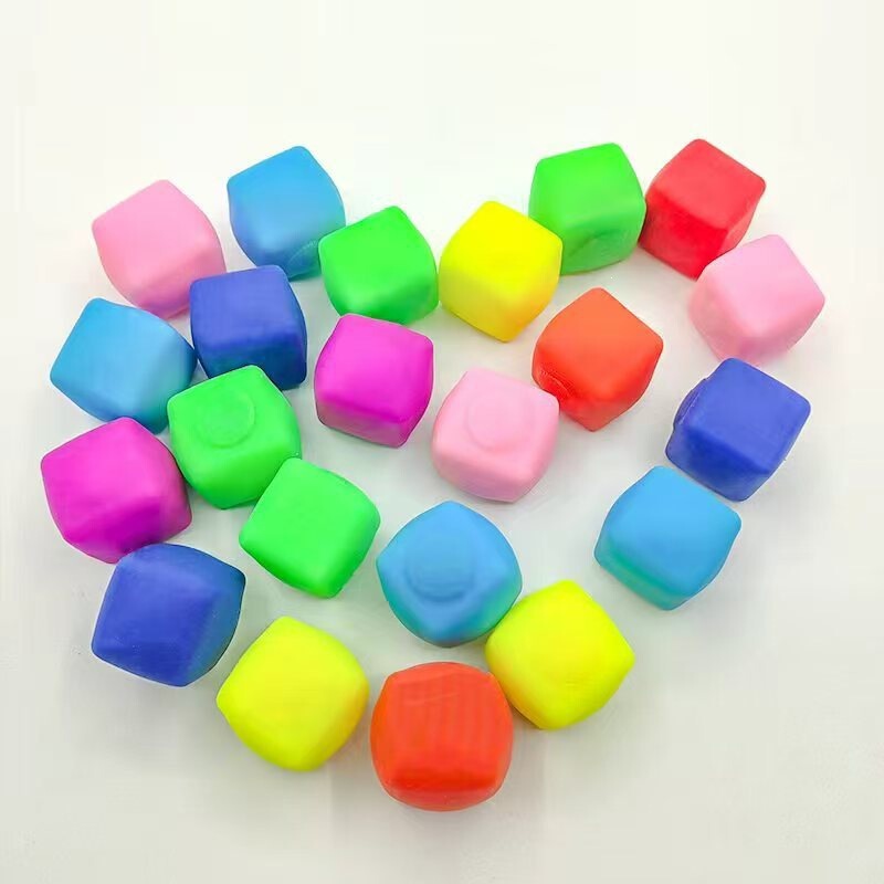 3.5cm Square Flour Stress Relief Ball Toy Tpr Squishy Slow Rebound Stress Relief Cube Cross-Border