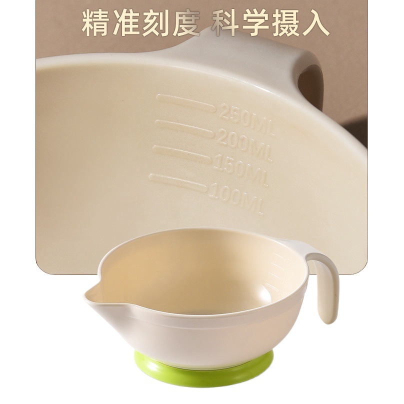 Baby food supplement bowl newborn rice paste rice flour special bowl baby water feeding silicone soft spoon suit