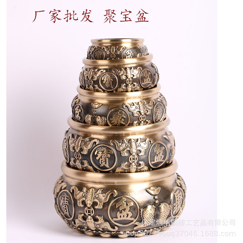 Factory wholesale brass production Pisces ''cornucopia ''brushed copper cylinder copper basin large quantity excellent price