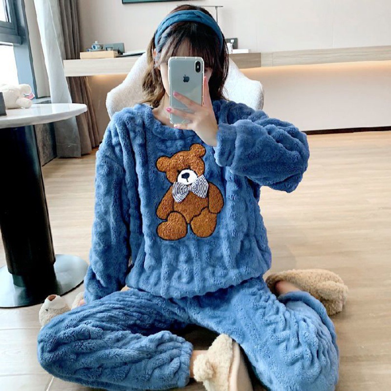 885# Cute Bear Blue [Thick Style]