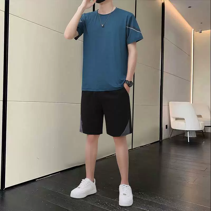 Wiletu 20204 новый повседневный спортивный костюм мужской летний беговой плюс размер для полных летний ледяной костюм