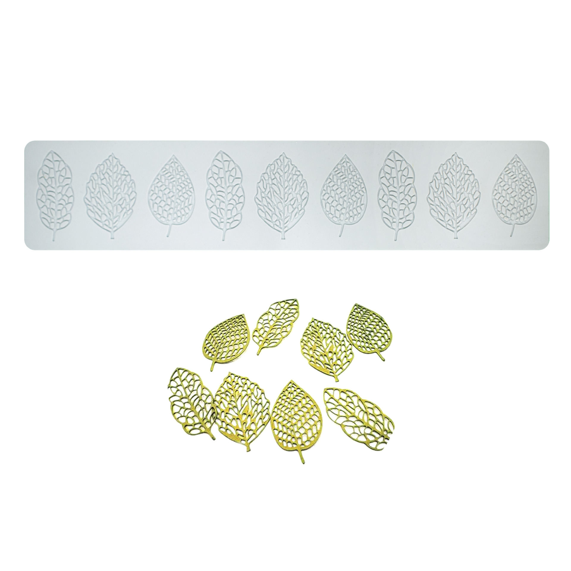 Fine Art 9 piezas hojas fondant encaje estera postre decoración caramelo impresión molde de silicona