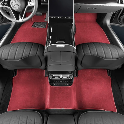 S400L, Mercedes-Benz E300L, GLS, Modelə uyğun ayaqaltı - customized-20mm-thickened-single-piece-drivers-seat-bordeaux-red